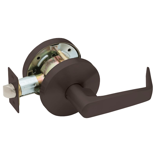 Grade 2 Communicating/Exit Cylindrical Lock, Non-Keyed, Dane Lever, Standard Rose, Dark Oxidized